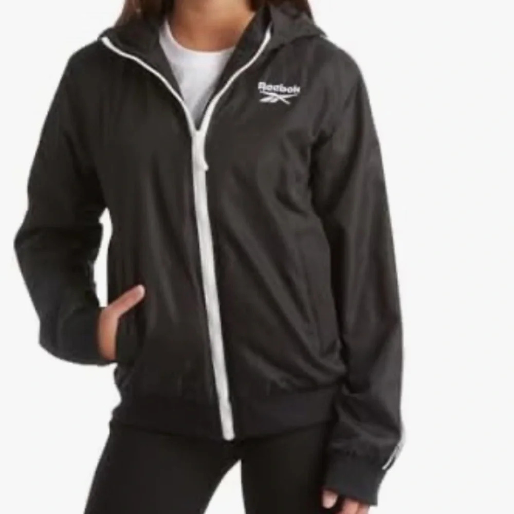 Reebok Weather Resistant Polar Fleece Lined Windbreaker Hooded Jacket Medium
